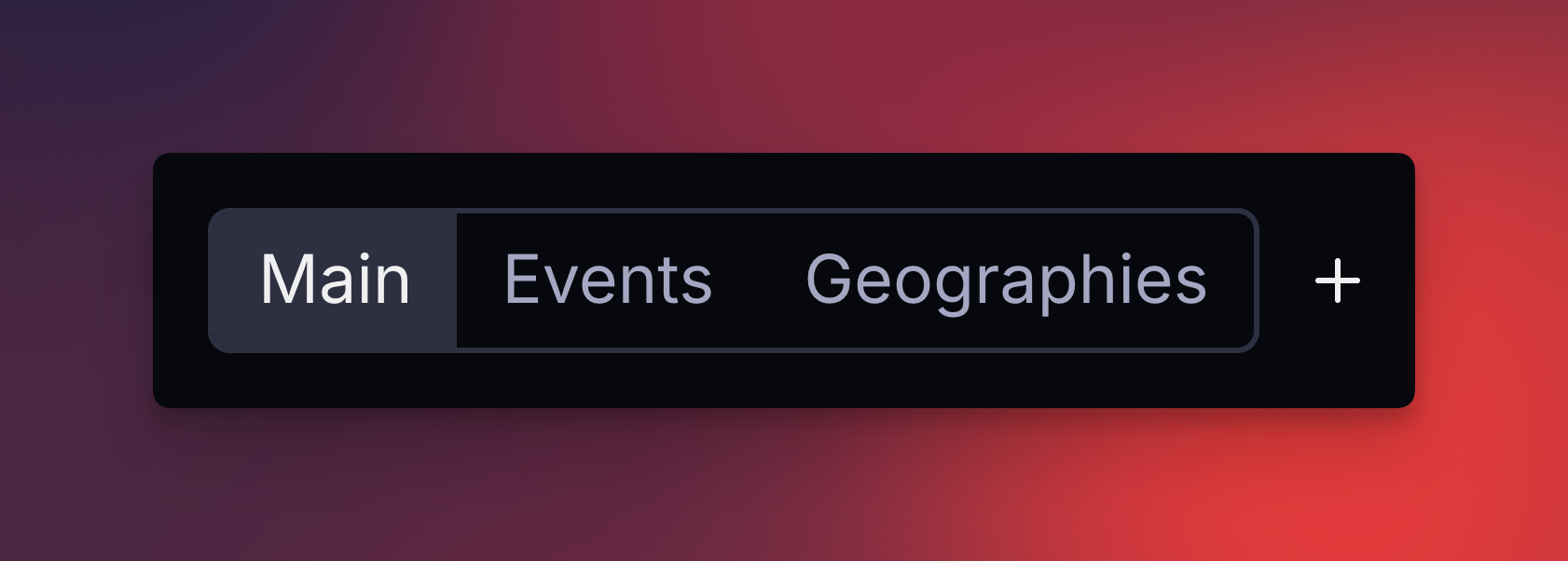 An exploration's tab bar with the new + button for creating a tab